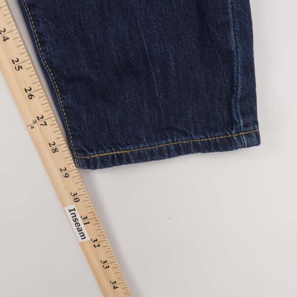 Levis Middy Jeans Womens 27x30 Blue Straight Leg Mid Rise Dark Wash Lightweight - Picture 6 of 11